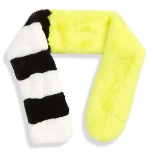 Emanuel Geraldo stripe & neon faux fur stole